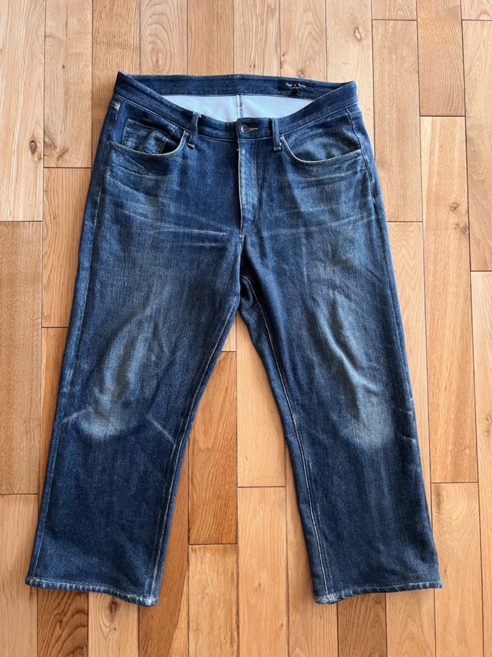 Rag & Bone Miramar Sweatpant Jeans Dark Wash High Rise Cropped Size 34x24